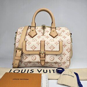 LOUIS VUITTON Monogram Fall for You Speedy Bandouliere 25 Beige Clair